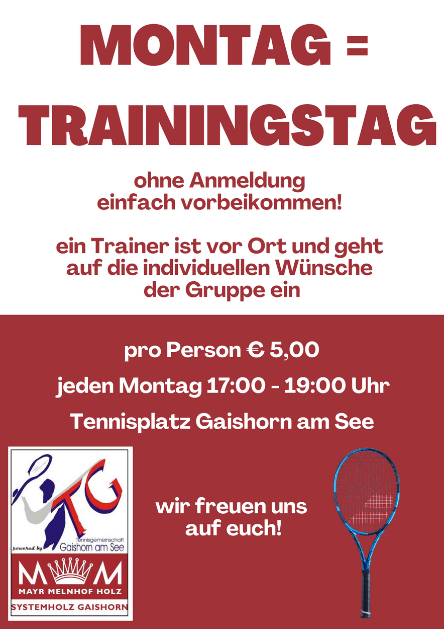 Montag = Trainingstag