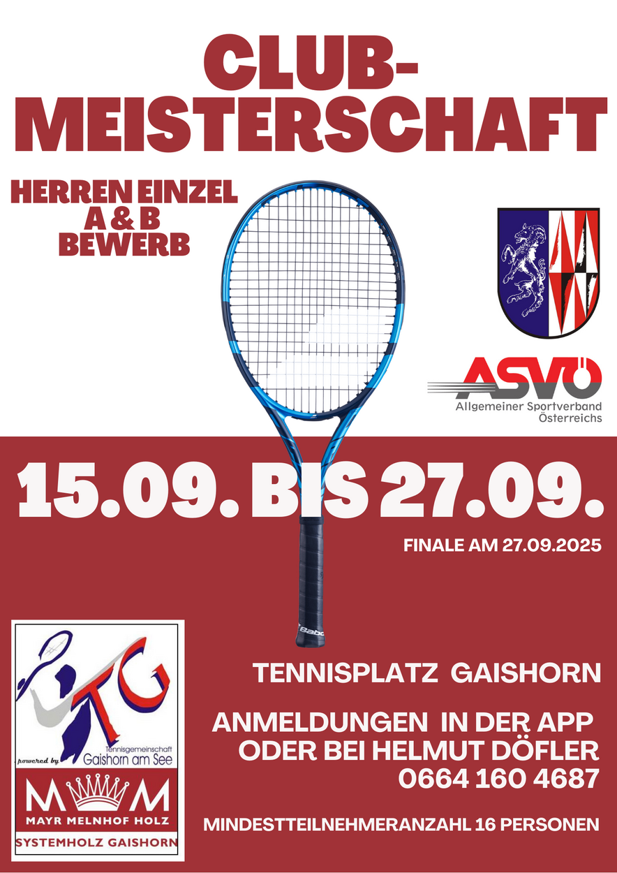 Clubmeisterschaft Herren Einzel 2025
